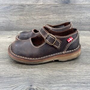 Duckfeet Himmerland Mary Jane Women Size 35 Brown Leather Buckle Crepe Sole Shoe